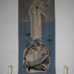 Der Heilige Nikolaus als Schutzpatron der Schiffer. Wandbehang nach einem Entwurf von Lucia Mentis. (Foto: Thomas Felshart)