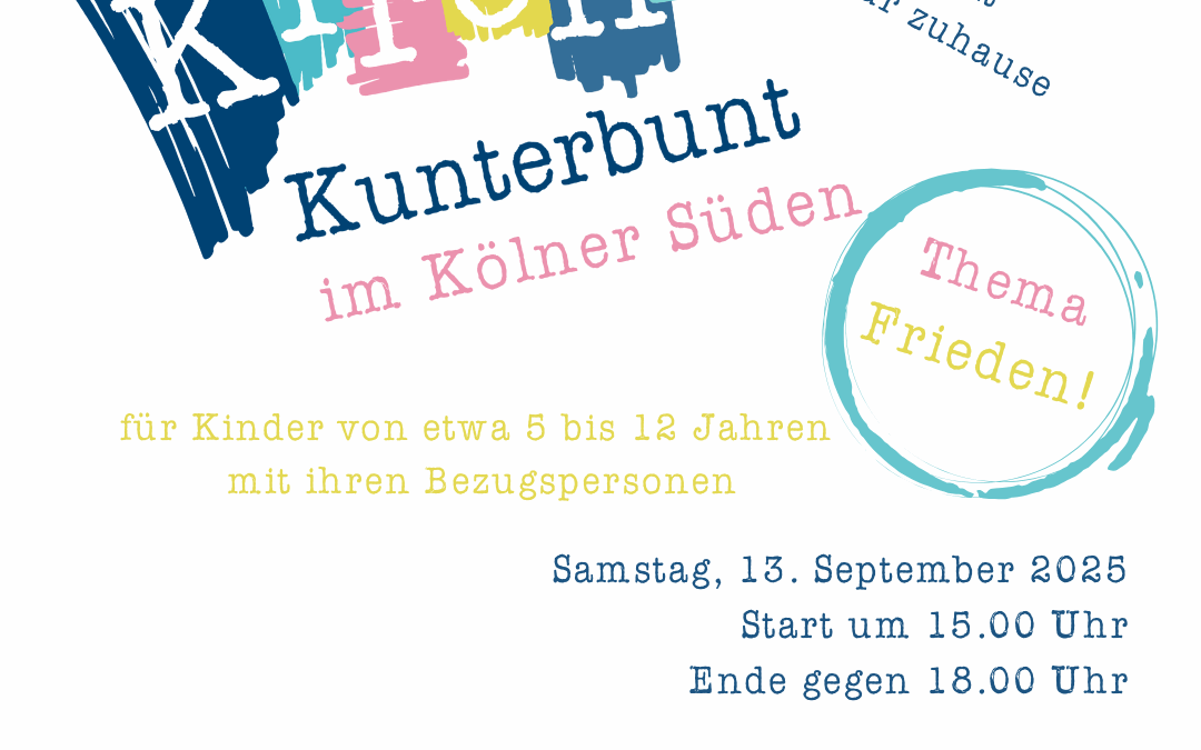 Frech und wild und wun­der­voll – mit Kin­dern gemein­sam zur Kir­che Kun­ter­bunt am 13.9.2025
