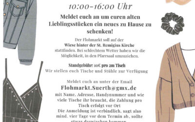 Floh­markt in Sürth hin­ter der Kir­che St. Remigius