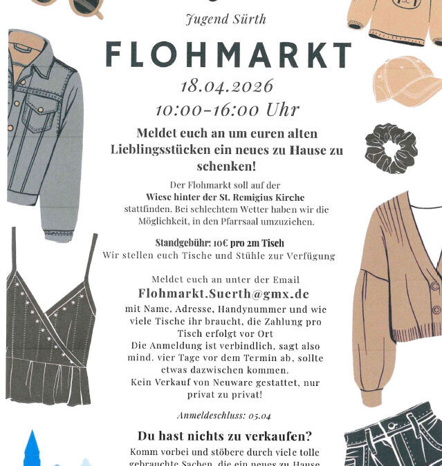 Floh­markt in Sürth hin­ter der Kir­che St. Remigius